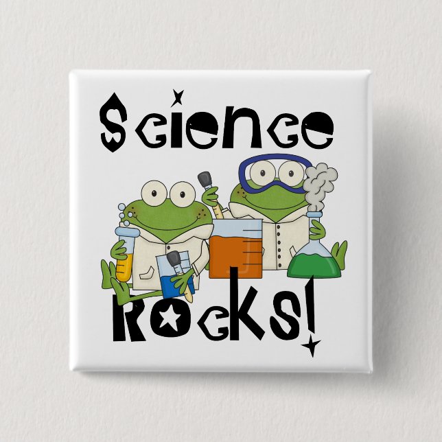Frogs Science Rocks 15 Cm Square Badge (Front)