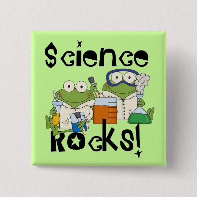 Frogs Science Rocks 15 Cm Square Badge (Front)