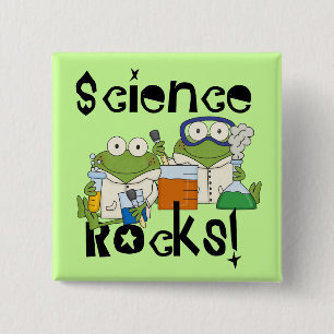Frogs Science Rocks 15 Cm Square Badge