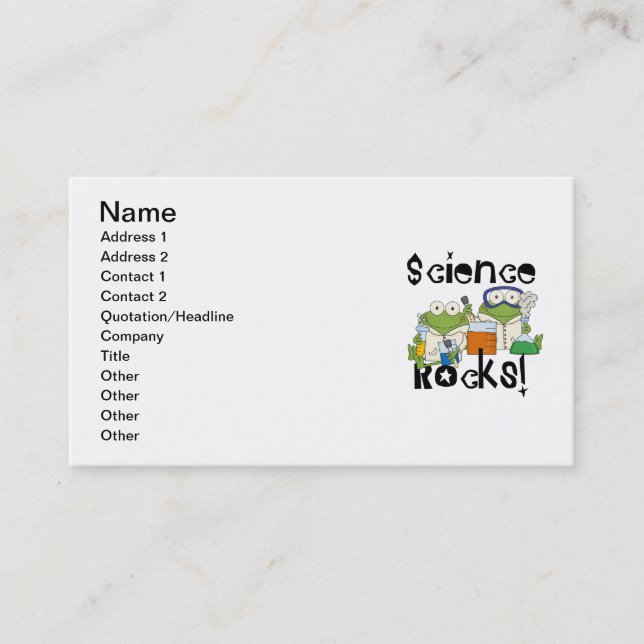 Frogs Science Rocks Business Card (Front)