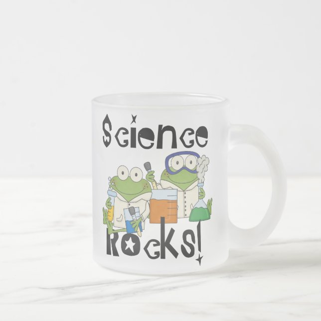 Frogs Science Rocks Frosted Glass Coffee Mug (Right)