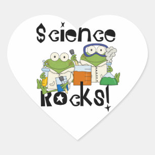 Frogs Science Rocks Heart Sticker