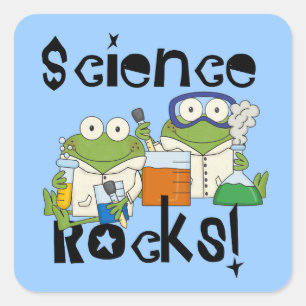 Frogs Science Rocks Square Sticker