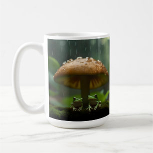 Frogs Sheltering Under Mushroom From Rain, Coffee Mug