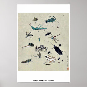Frogs, snails, and insects poster