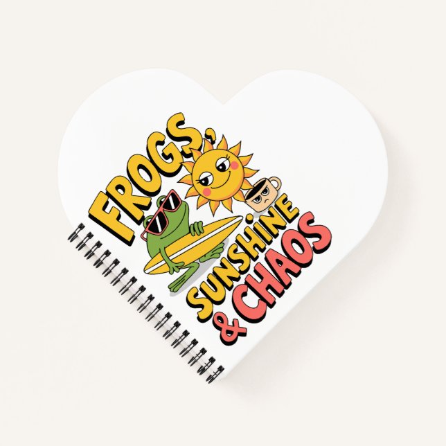 Frogs, Sunshine & Chaos - Fun Summer  Notebook (Front)