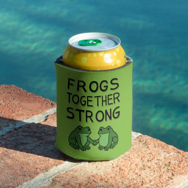 Frogs Together Strong Portland Frog Protest Can Cooler (In Situ Pool)