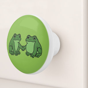 Frogs Together Strong Portland Frog Protest Ceramic Knob