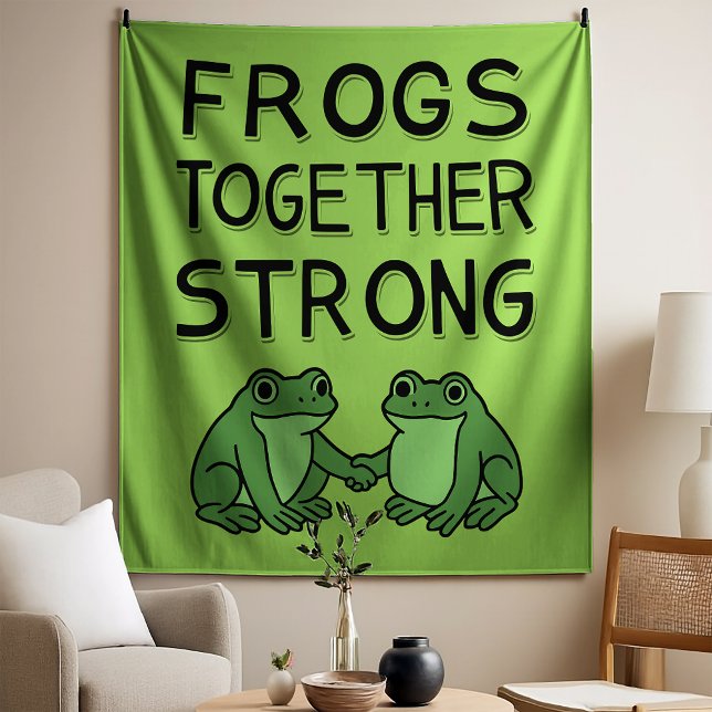 Frogs Together Strong Portland Frog Protest Tapestry (Creator Uploaded)