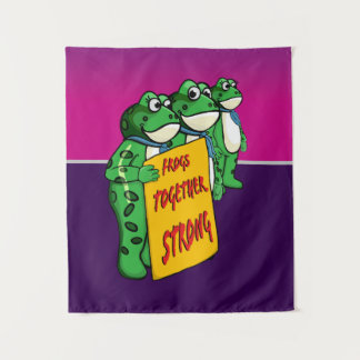 Frogs Together Strong  Tapestry
