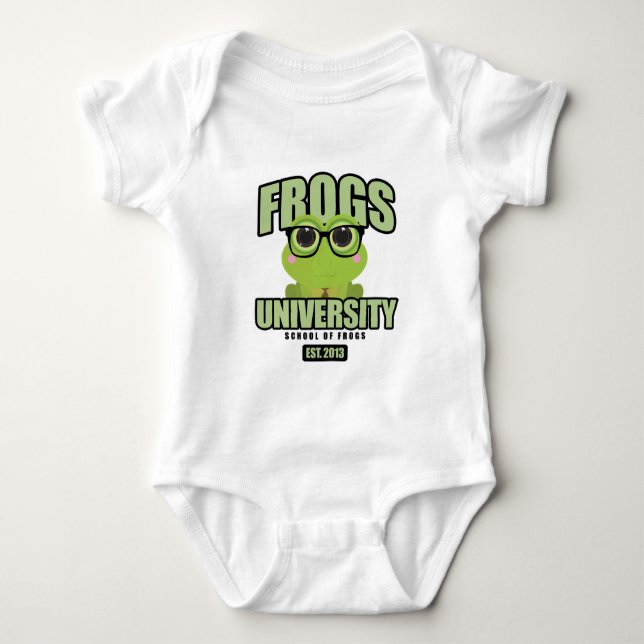 Frogs University Baby Bodysuit (Front)