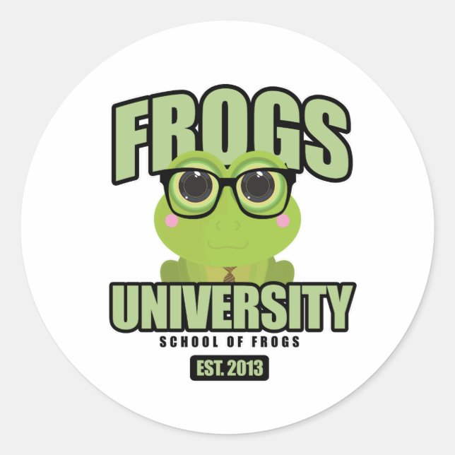 Frogs University  Classic Round Sticker (Front)