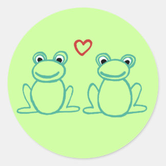 Frogs with Heart Classic Round Sticker