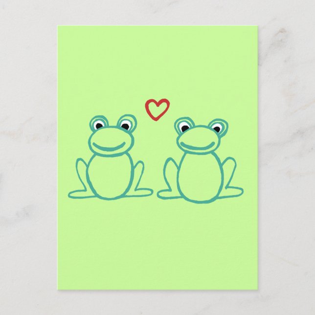 Frogs with Heart Postcard (Front)