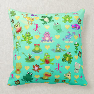 Frogs with Hearts Cushion
