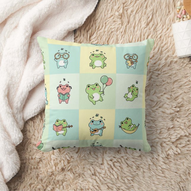 Frogs with Tiny Hobbies Cushion (Blanket)
