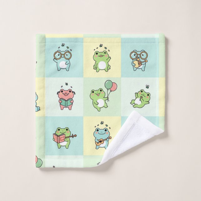 Frogs with Tiny Hobbies Wash Cloth (Wash Cloth)