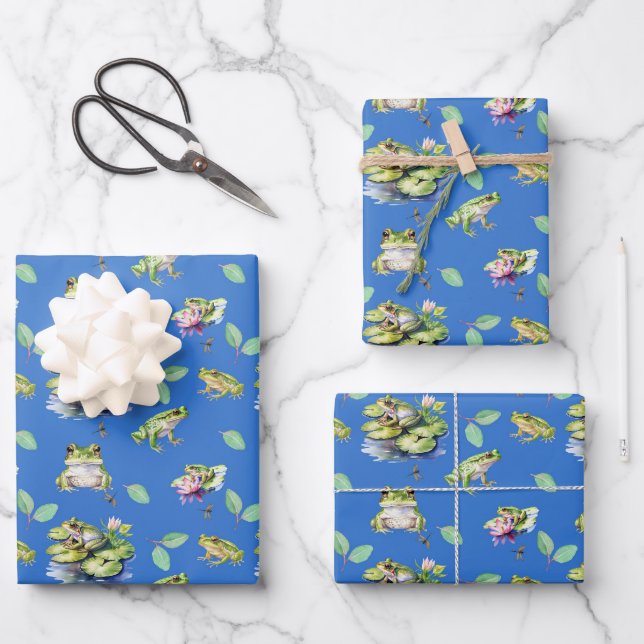 Frogs  wrapping paper sheet (Front)