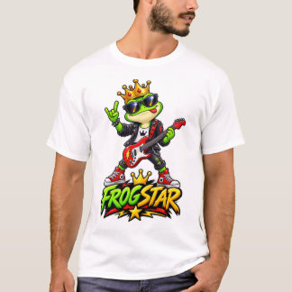 Frogstar – Funny Royal Frog Rock Star T-Shirt
