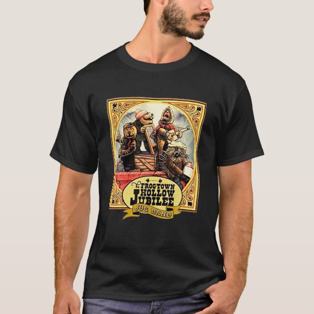 Frogtown Country Christmas Men Jug Band Funny Emme T-Shirt (Front)