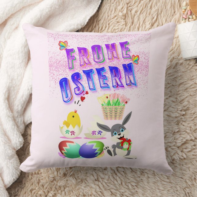 Frohe Ostern Cushion (Blanket)