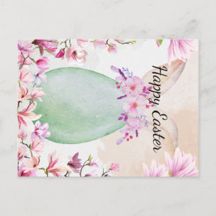 Frohe Ostern -  Osterei mit Magnolien Announcement Postcard