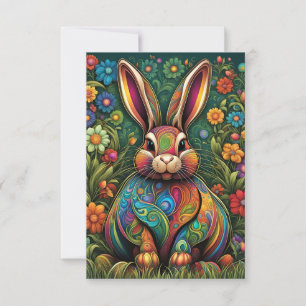 Frohe Ostern - Osterhase in Blumen 2