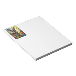 Frohe Ostern - Osterhase in Blumen Notepad