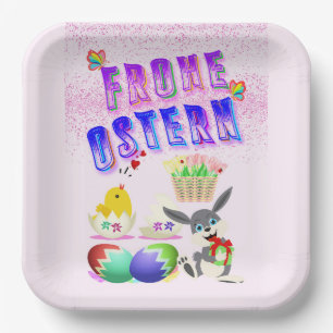 Frohe Ostern Paper Plate