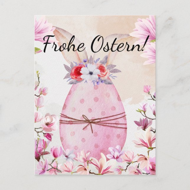 Frohe Ostern rosa Osterei  Postcard (Front)