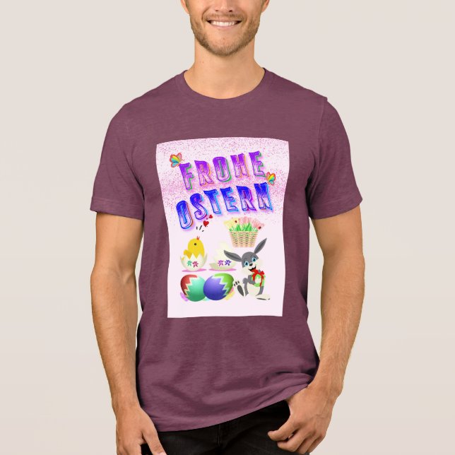Frohe Ostern Tri-Blend Shirt (Front)