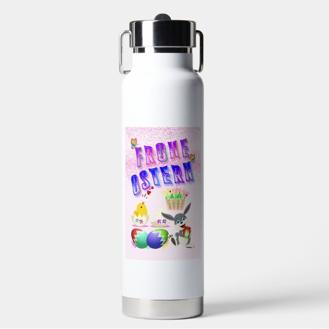 Frohe Ostern Water Bottle (Front)
