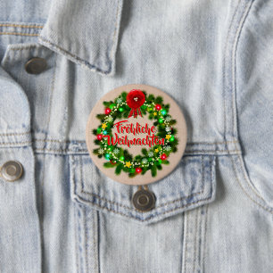Frohe Weihnachten Abzeichen Christmas 7.5 Cm Round Badge