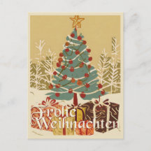Frohe Weihnachten Baum Geschenke Retro-Stil