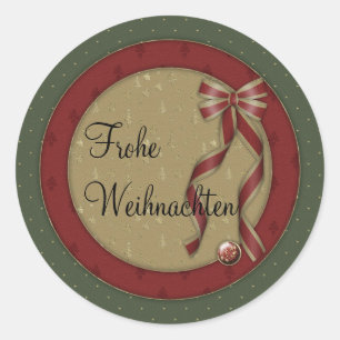 Frohe Weihnachten Classic Round Sticker