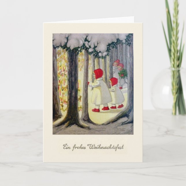 Frohe Weihnachten Engel Im Wald Christmas card (Front)