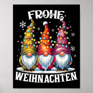 Frohe Weihnachten German Gnome Christmas Decoratio Poster