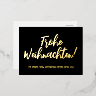 Frohe Weihnachten German Language Merry Christmas Foil Holiday Postcard