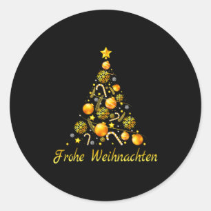 Frohe Weihnachten German Xmas Germany Christmas De Classic Round Sticker