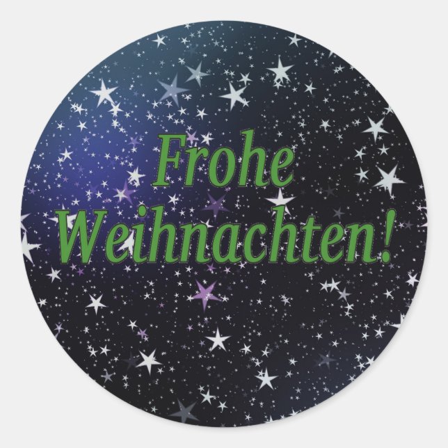 Frohe Weihnachten! Merry Christmas in German gf Classic Round Sticker (Front)