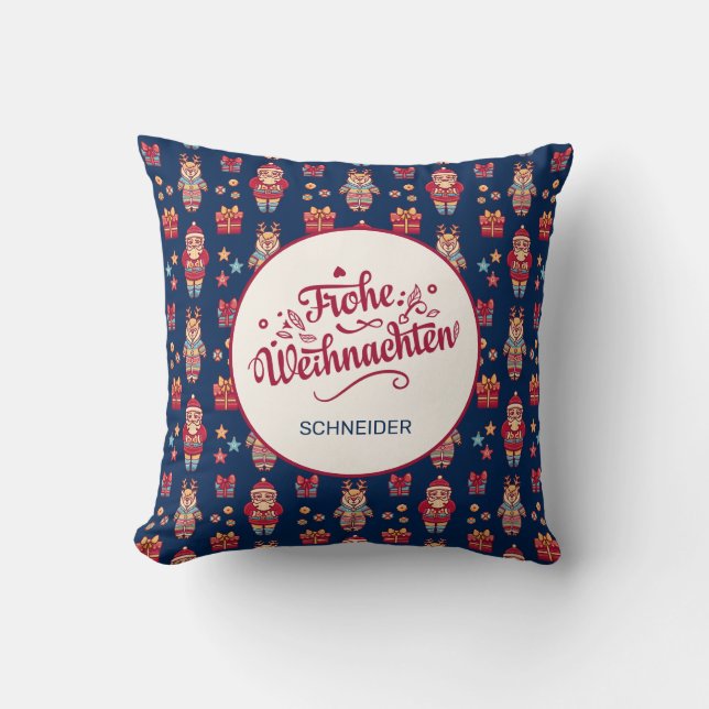 Frohe Weihnachten Personalised Cushion (Front)