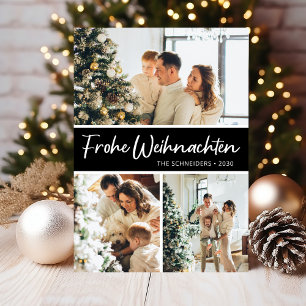 Frohe Weihnachten Photo Collage Holiday Card