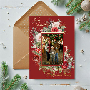 Frohe Weihnachten Photo Floral Foil German