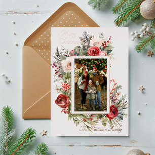 Frohe Weihnachten Photo Floral Foil German