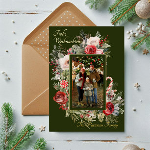 Frohe Weihnachten Photo Floral Foil German