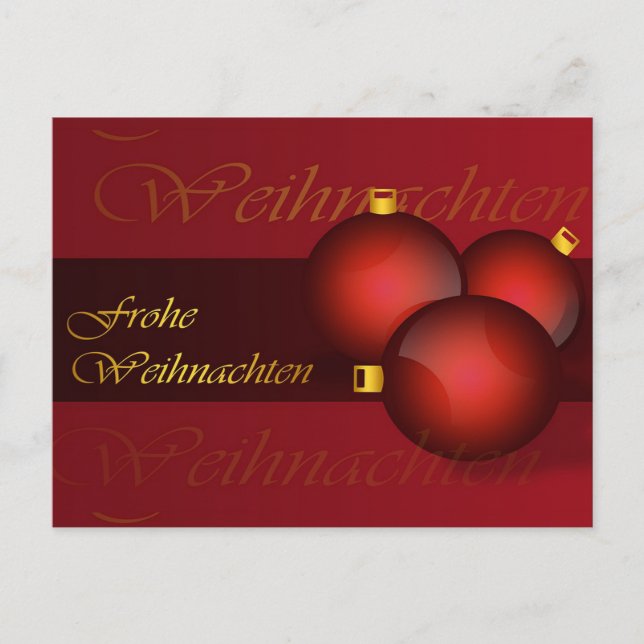 Frohe Weihnachten Postcard (Front)