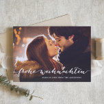 Frohe Weihnachten Rustic Script Christmas Photo Holiday Card<br><div class="desc">Frohe Weihnachten! Send your holiday wishes to friends and family with this customisable Christmas card. This German Christmas card features rustic calligraphy. Personalise by adding your details. This photo Christmas card is available in other colours and cardstock. Matching items are available.</div>