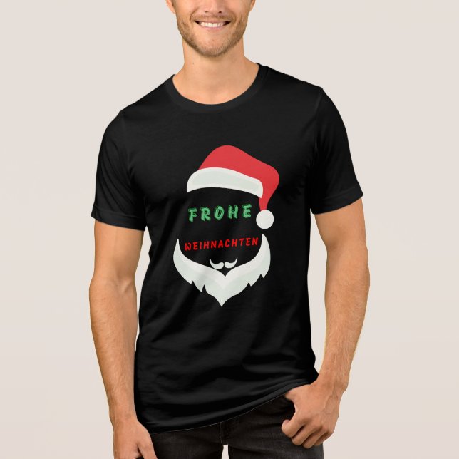 frohe weihnachten  Tri-Blend shirt (Front)