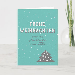 Frohe Weihnachten Typography Christmas Tree Card