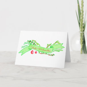 Frohe Weihnachten, watercolor Christmas banner Holiday Card